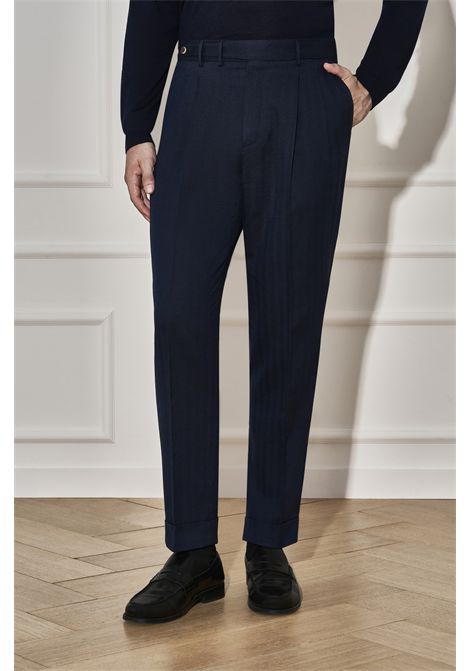 PT Torino Pantaloni Carrot in Lana e Cotone Blu Chiaro Uomo PT TORINO | Pantaloni | CO-ZSCLZB0CL10340